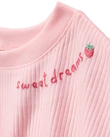 Kid Strawberry Print Loose Fit 2-Piece Pyjamas - Pink