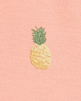 Baby Pineapple Print PurelySoft Bodysuit Dress - Coral