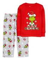 Toddler 2-Piece Christmas Grinch Cotton & Fleece Pyjamas