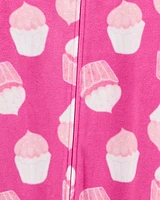 1-Piece Cupcake Fleece Footie Pyjamas