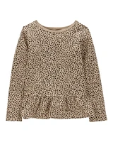 Kid Leopard Print Peplum Top