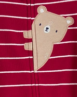 Bear 2-Way Zip Cotton Sleeper Pyjamas