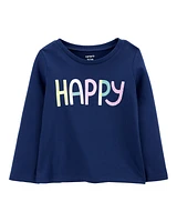 Toddler Happy Cotton Blend Peplum Tee