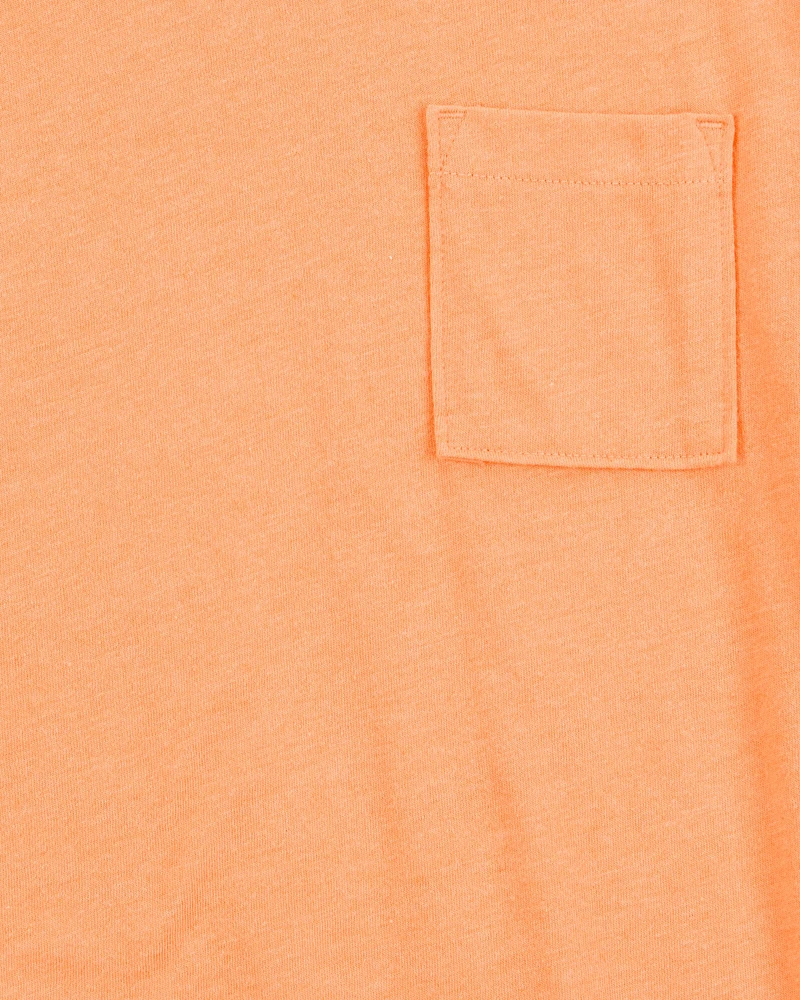 Kid Solid Woven Short-Sleeve Tee - Orange