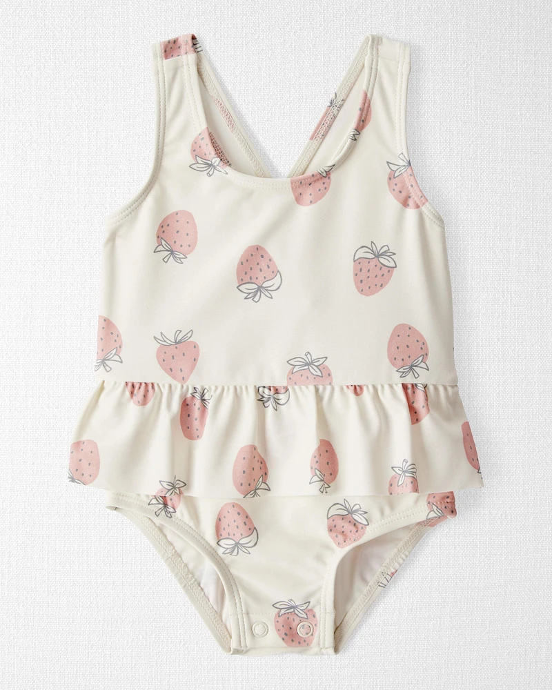 Baby Recycled Strawberry-Print Swimsuit