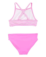 Toddler 3-Piece Tropical Flamingo Print Rashguard Swim Set