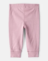 Baby Girl 2-Pack 100% Cotton Pull-On Pants - Blue/Pink