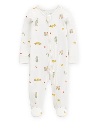 Baby New York City Print 2-Way Zip PurelySoft Sleeper Pyjamas - Ivory