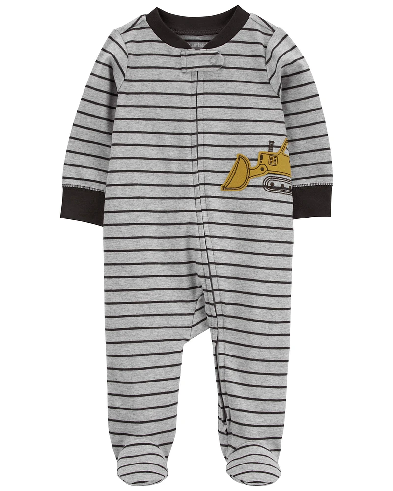 Baby Construction 2-Way Zip Cotton Blend Sleeper