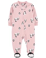 Baby Penguin Fleece Zip-Up Footie Sleep & Play Pajamas