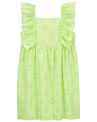 Kid Eyelet Flutter Dress