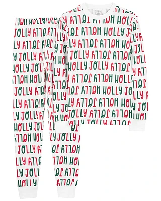 2-Piece Adult Holly Jolly Cotton Blend Pyjamas