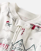 Baby Organic Cotton Sleeper Pyjamas Christmas Village