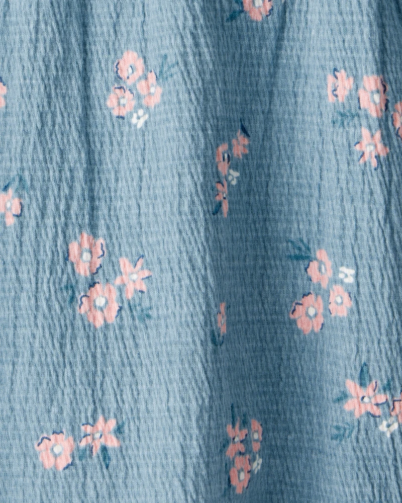 Baby Girl 2-Piece Floral Long-Sleeve Dress Set - Blue