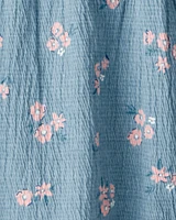 Baby Girl 2-Piece Floral Long-Sleeve Dress Set - Blue
