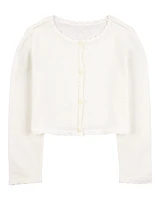 Toddler Wave Trim Cardigan Sweater