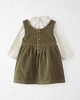 Baby Organic Cotton Corduroy Dress and Mock Neck Bodysuit Set