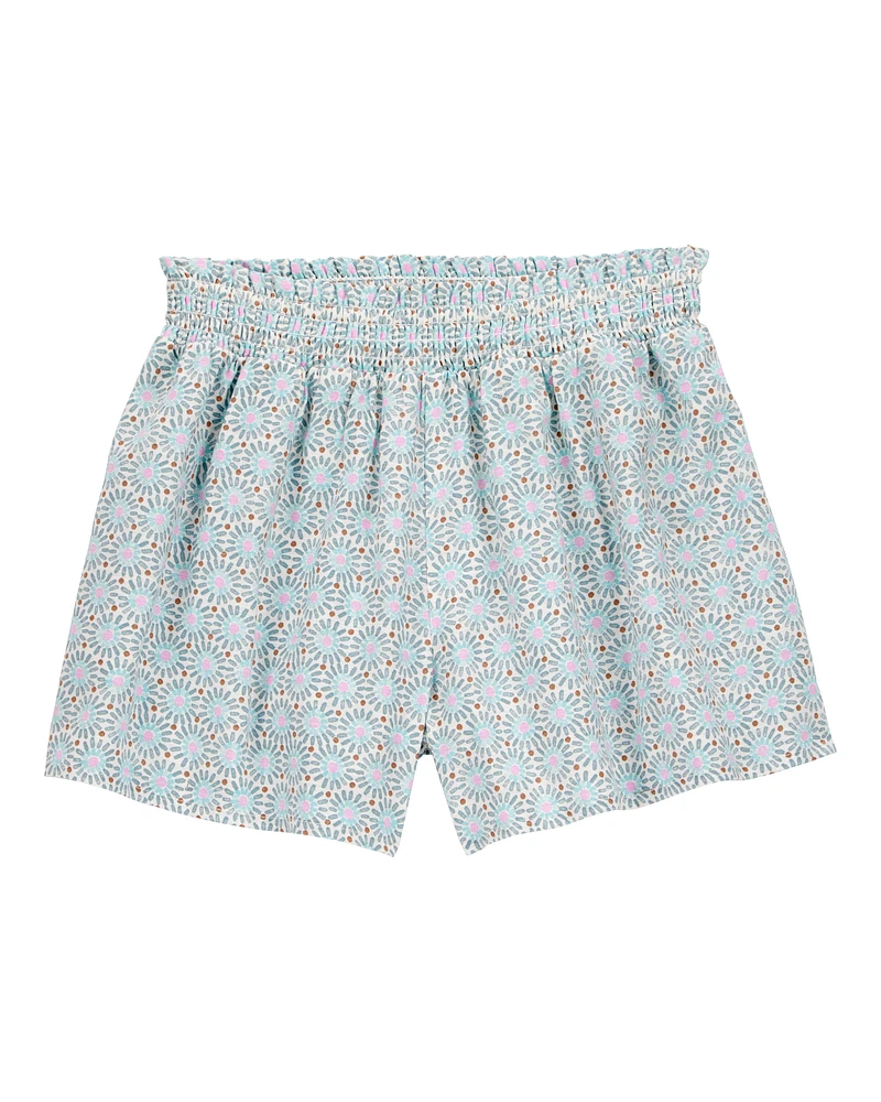 Kid Geo Print Flowy Pull-On Shorts