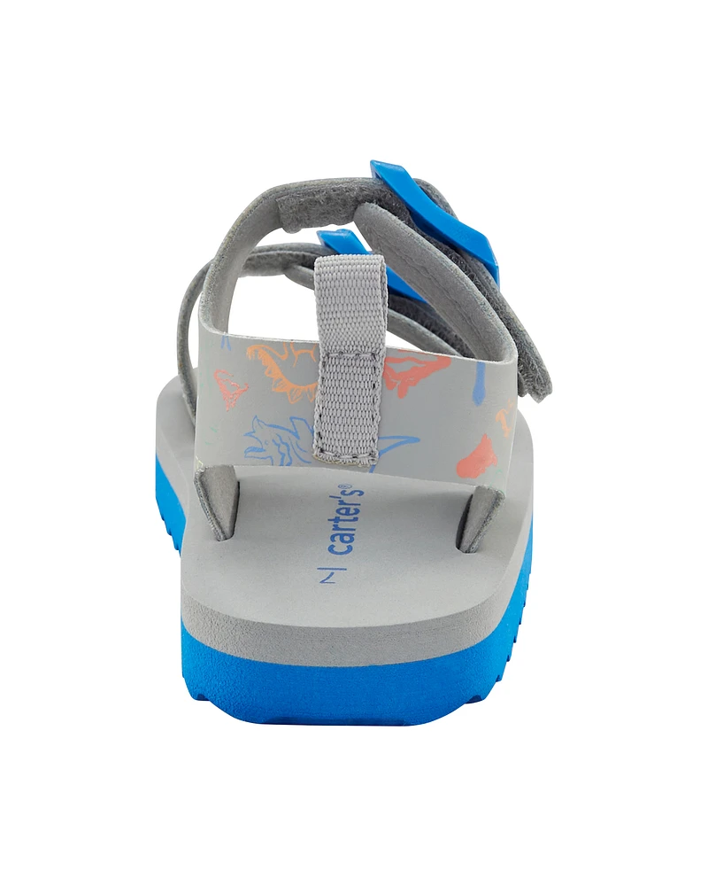 Toddler Strappy Casual Sandals - Grey/Blue