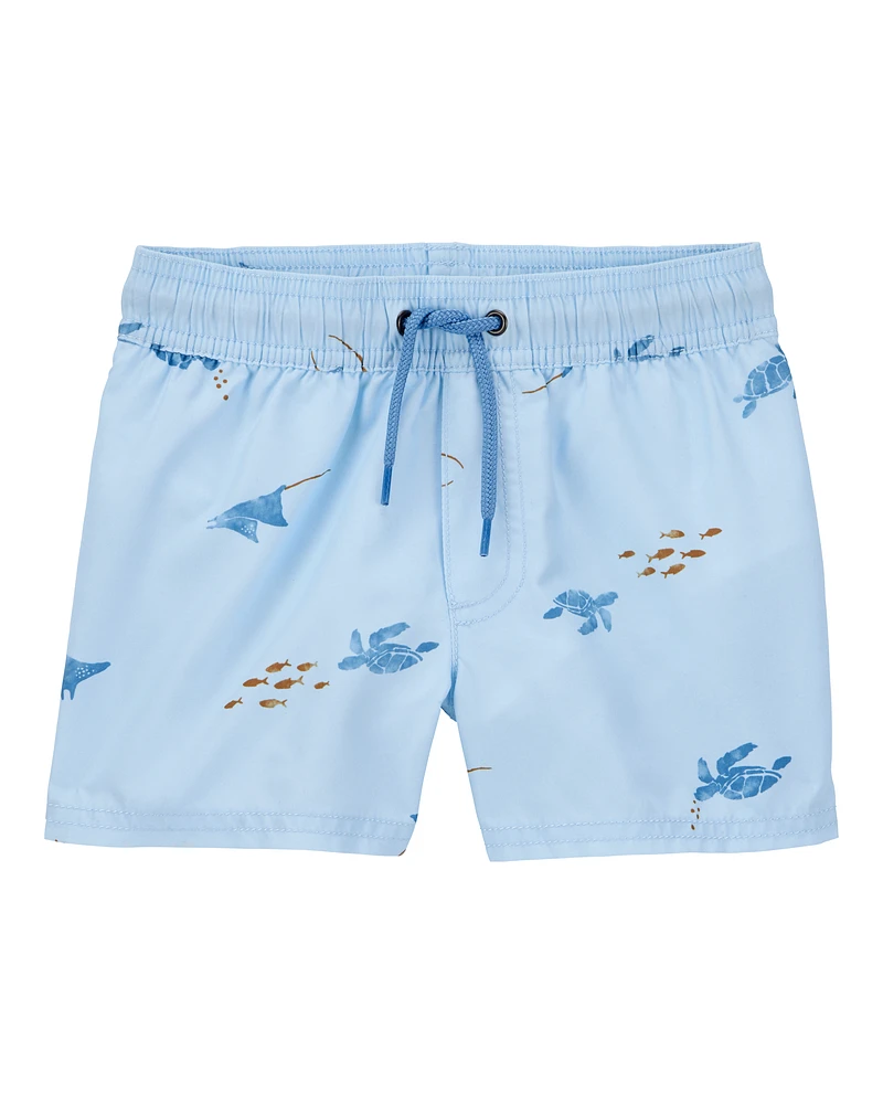 Toddler Sea Creatures Swim Trunks - Blue