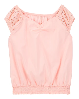 Kid Solid Sleeveless Fashion Top - Pink