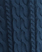 Kid Organic Cotton Cable Knit Sweater Dark Sea Blue