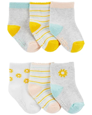 Toddler 6-Pack Floral Socks
