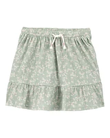 Kid Floral Crinkle Skort - Green