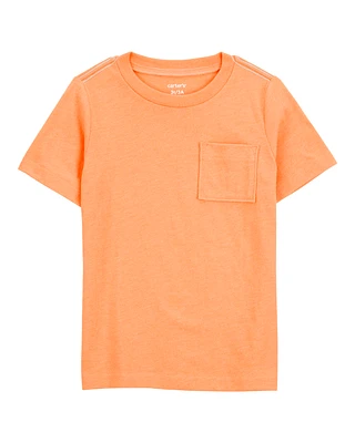 Toddler Solid Short-Sleeve Pocket Tee - Orange
