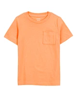 Toddler Solid Short-Sleeve Pocket Tee - Orange