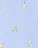 Toddler Bee Print Loose Fit 2-Piece Pyjamas - Blue