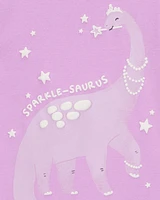 Toddler Dinosaur Print Snug Fit Cotton 4-Piece Pyjamas
