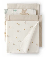 Baby 4-Pack Stork Print Receiving Blankets