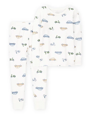 Toddler Car Print PurelySoft 2-Piece Pyjamas - Ivory