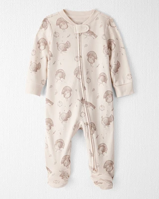 Baby Organic Cotton Sleep & Play Pyjamas Autumn Grove Print