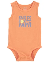 Smiles For Papa Sleeveless Bodysuit