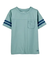 Kid Striped Cotton Blend Short-Sleeve Tee - Green