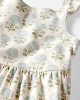 Toddler Organic Cotton Floral-Print Dress