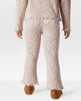 Toddler Floral Thermal Flare Pants