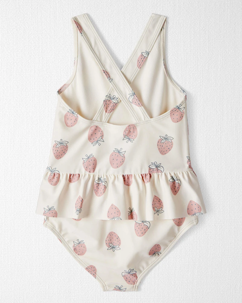 Toddler Girl Recycled Strawberry-Print Swimsuit