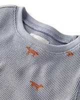 Baby Organic Cotton Waffle Knit Set Shadow Fox Print