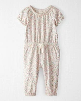 Baby Organic Cotton Floral-Print Jumpsuit