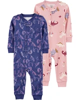 Toddler 2-Pack 100% Snug Fit Cotton Footless Pajamas