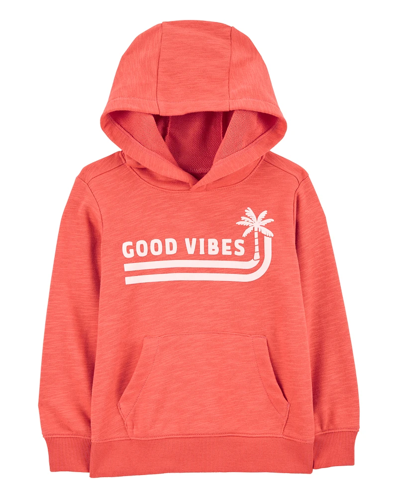 Toddler Palm Tree Knit Hoodie - Orange