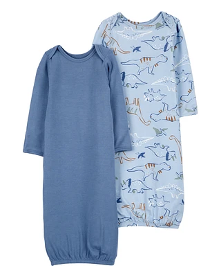 Baby 2-Pack Dinosaur PurelySoft Gown Set