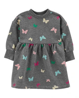 Baby Butterfly Long-Sleeve Velour Dress