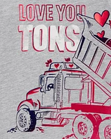 Baby Truck Cotton Blend Long-Sleeve Tee - Grey