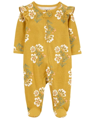 Baby Floral 2-Way Zip Cotton Sleep & Play