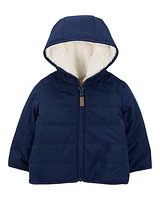 Baby Reversible Zip-Up Sherpa Hooded Jacket