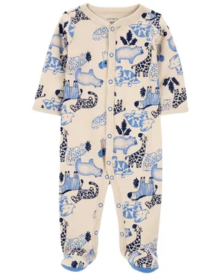Safari Snap-Up Cotton Sleeper Pyjamas